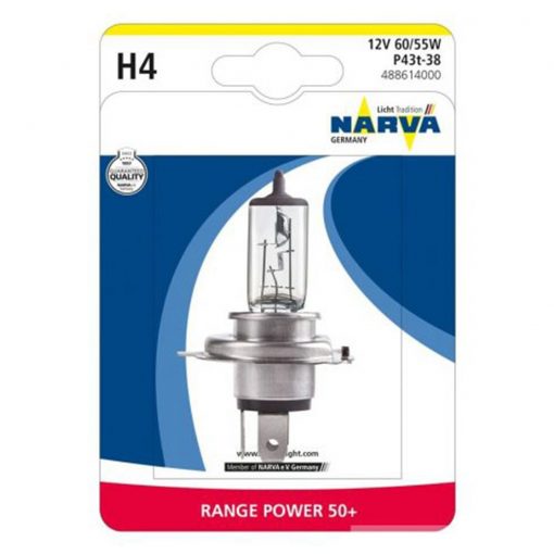 NARVA RANGE POWER +50 H4 12V 60/55W - 1KS