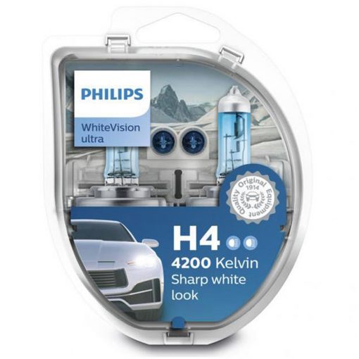 PHILIPS H4 WHITEVISION ULTRA +60% 2KS/BALENIE + 2KS W5W - Image 2